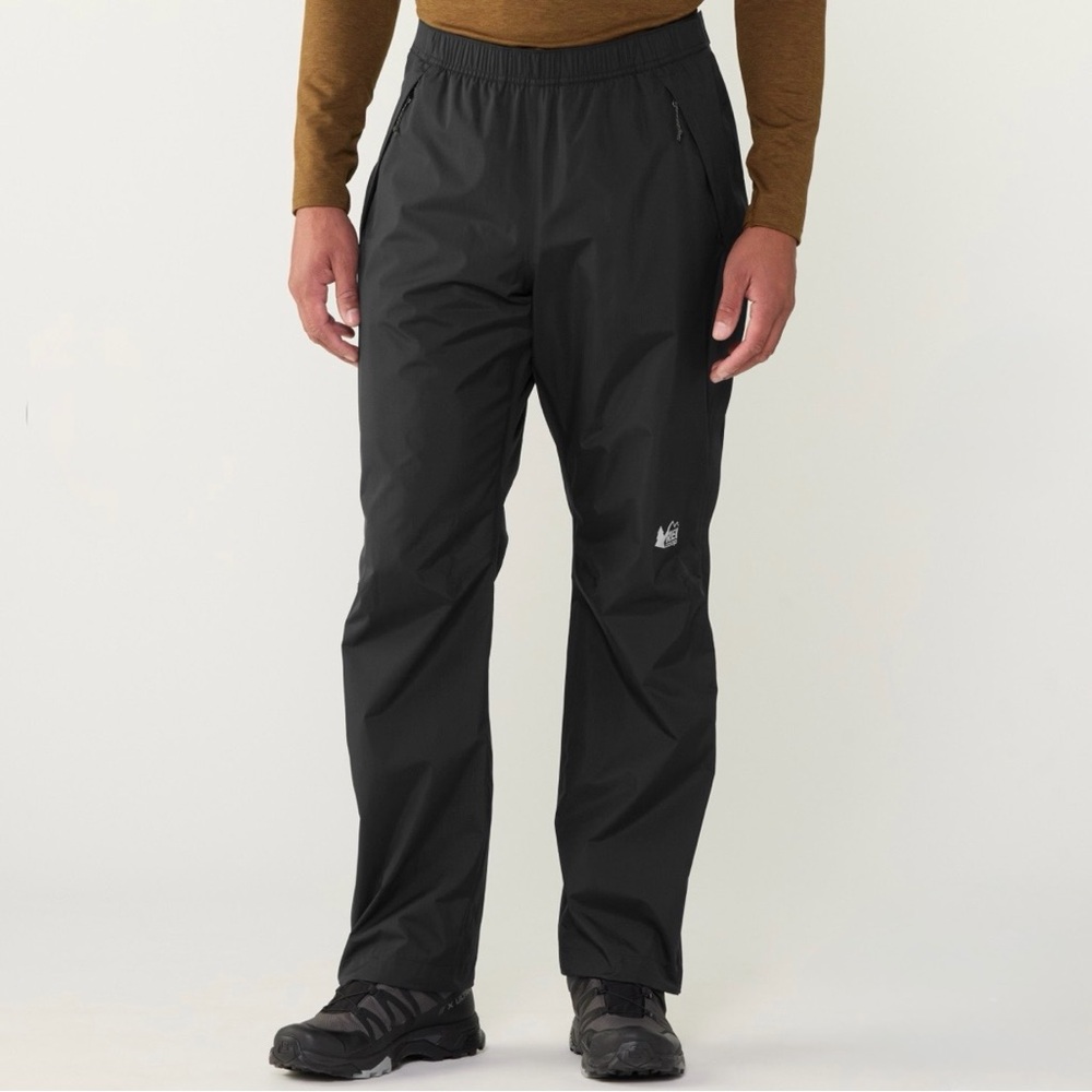 REI Co-op Men’s size 3XL Short Rainier Peak 2.5 Black Full-Zip Rain Pants